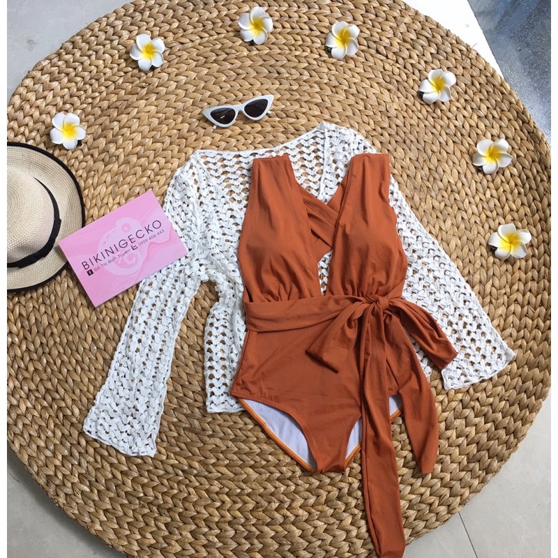 Bikini 1 mảnh xẻ ngực chéo lưng (nhiều màu) | BigBuy360 - bigbuy360.vn