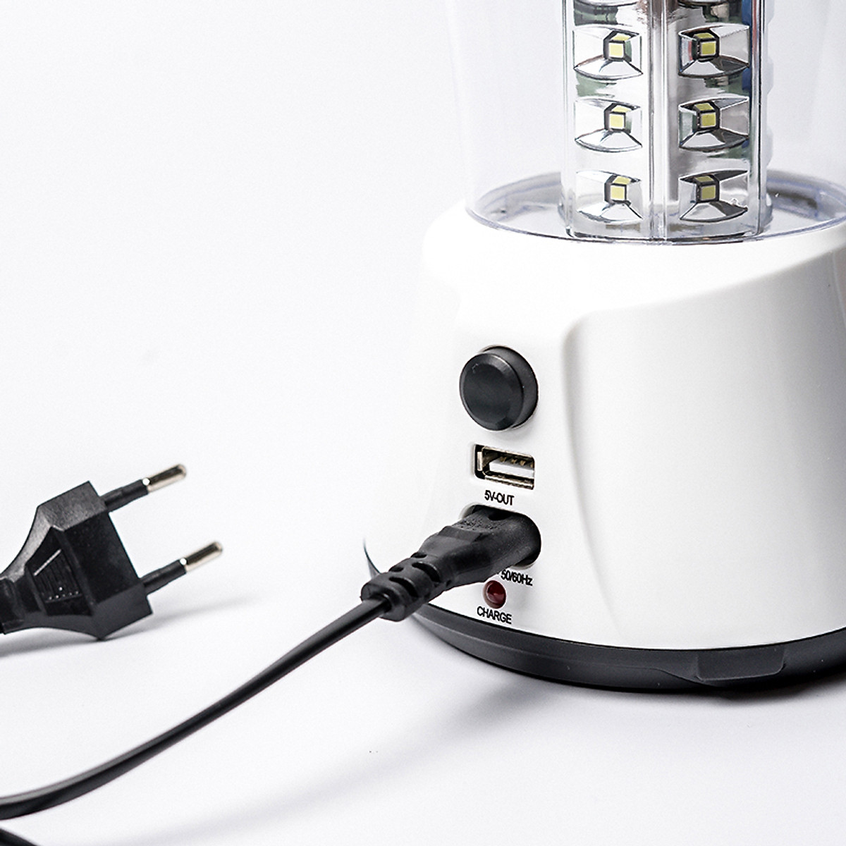 Đèn sạc - Đèn tích điện thông minh KN1960L công nghệ LED tiết kiệm năng lượng, dùng khi mất điện, khi đi cắm trại.