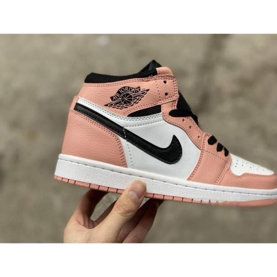 Giày giày jordan 1 cao cổ , giày Jordan 1 cao cổ Hồng Kẻ Đen Cổ Cao S.C- Full Box+ Phụ Kiện -nh1 .