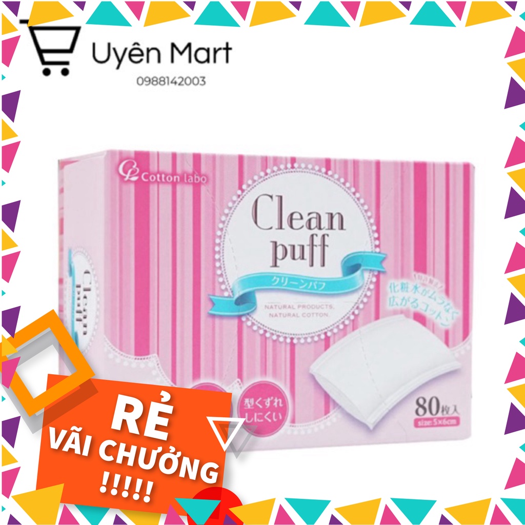 Bông Tẩy Trang Clean Fuff Nhật Bản 80 tờ