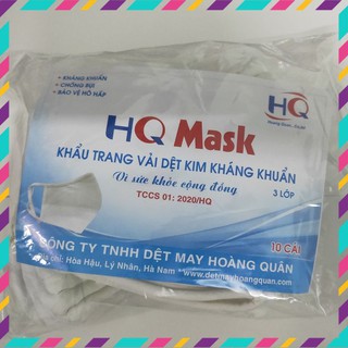 Combo 10 khẩu trang vải dệt kim kháng khuẩn HQ Mask 3 lớp