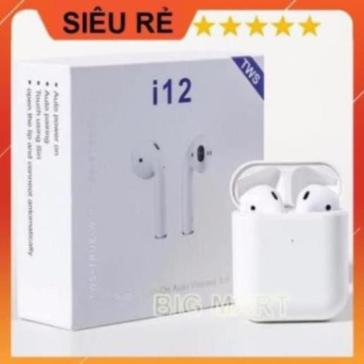 TAI NGHE I12 Freeship Extra Tai nghe không dây Bluetooth 5.0 - CẢM ỨNG