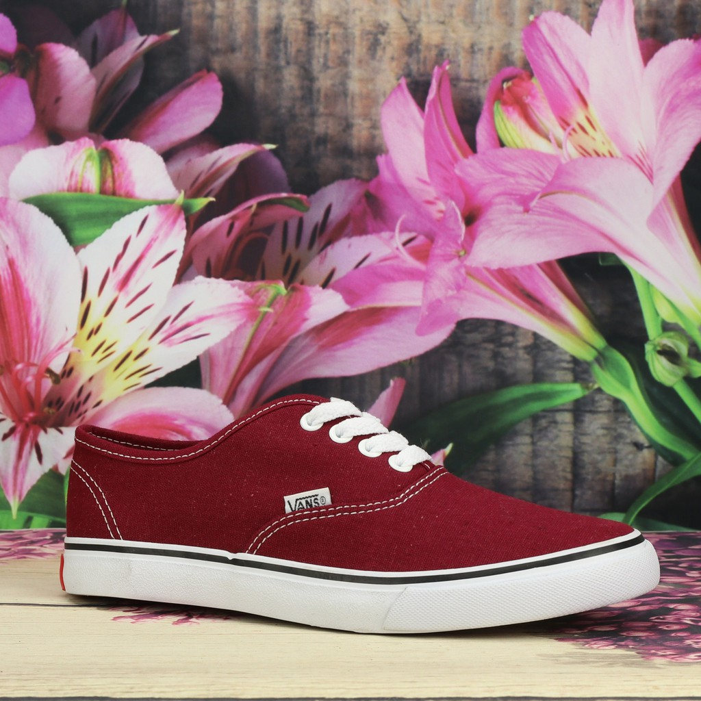 Giày Van Classic Vải canvas Nữ Màu Đỏ Đậm