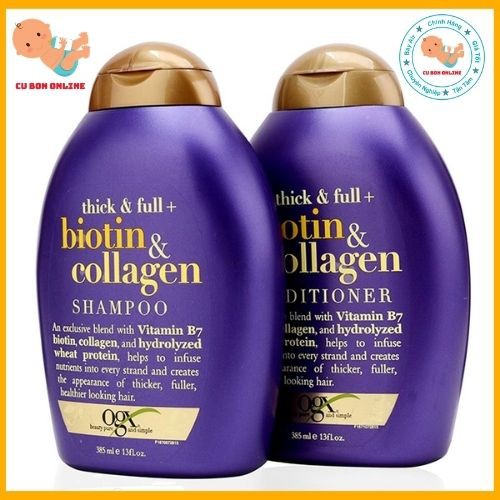 Cặp Dầu Gội Đầu Biotin 385ml Ngăn Ngừa Rụng Tóc Dưỡng Tóc Chống Khô An Toàn Cho Cả Mẹ Bầu Sau Sinh Chuẩn UK