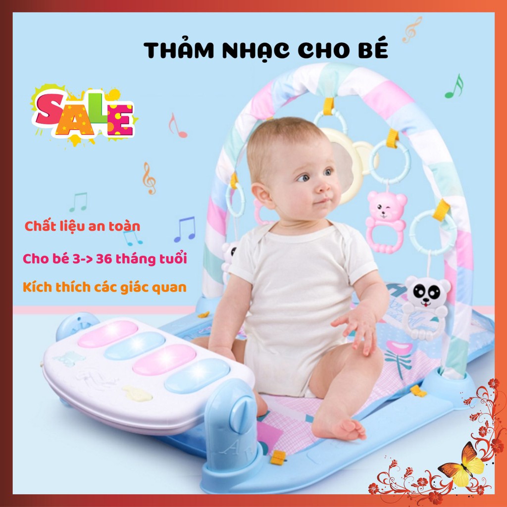 Thảm nhạc cho bé nằm chơi hình thú ngộ nghĩnh – Thảm nằm chơi cho bé có nhạc, phát triển trí tuệ trẻ sơ sinh - DC032