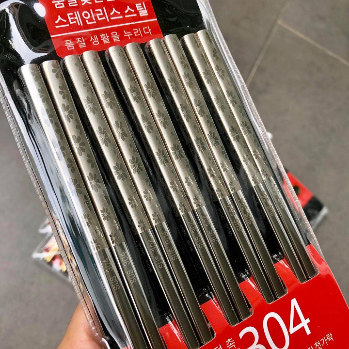 Bộ 5 đôi đũa inox 304 siêu bền cao cấp