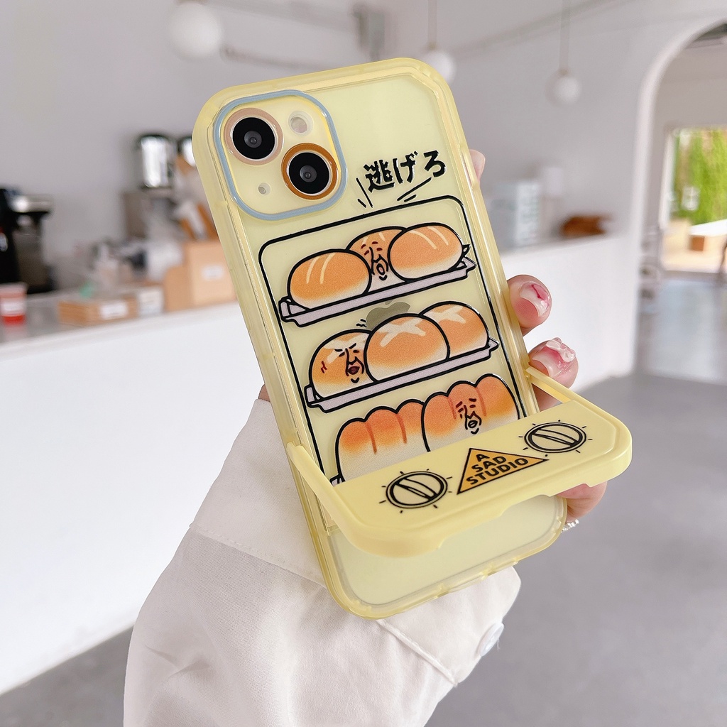 Ốp Điện Thoại Có Giá Đỡ Hình Máy Nướng Bánh Mì Hoạt Hình Mới Cho iPhone11 xs max 7P/8Plus/12pro/13/pro max