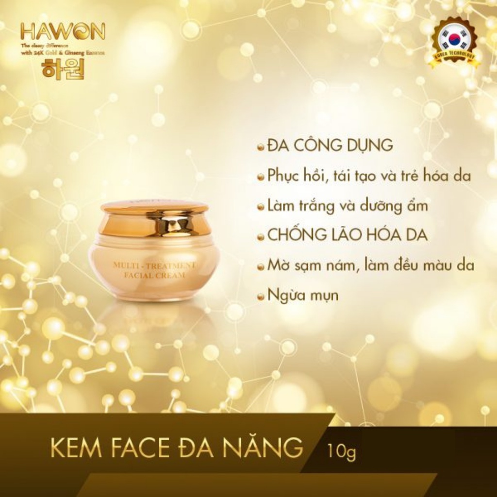 Kem Face Tinh Chất Vàng Nhân Sâm Nâng Tone Cao Cấp HAWON - 10g