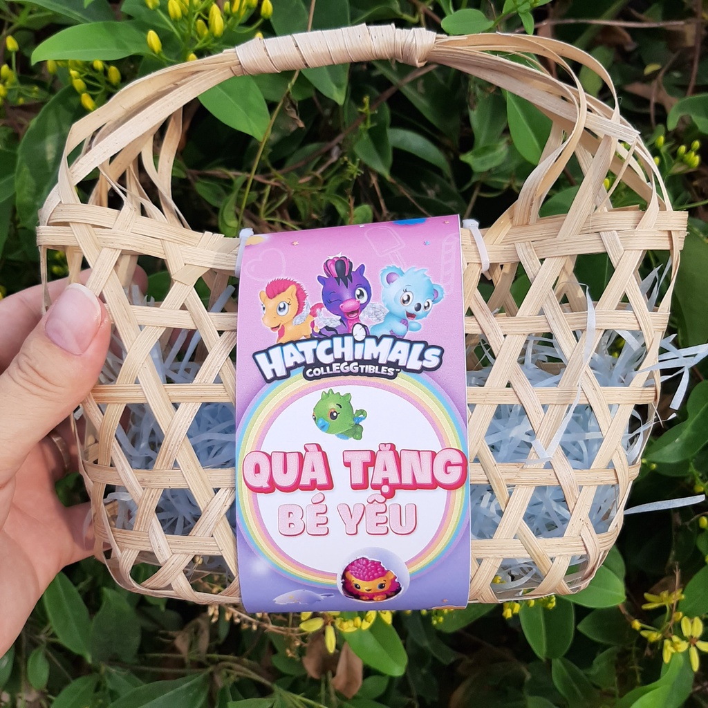 Giỏ tre quà tặng đựng trứng Hatchimals
