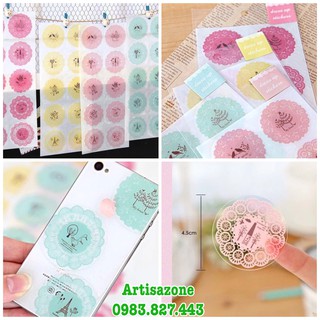 Sticker họa tiết tròn Dress - 01 tấm
