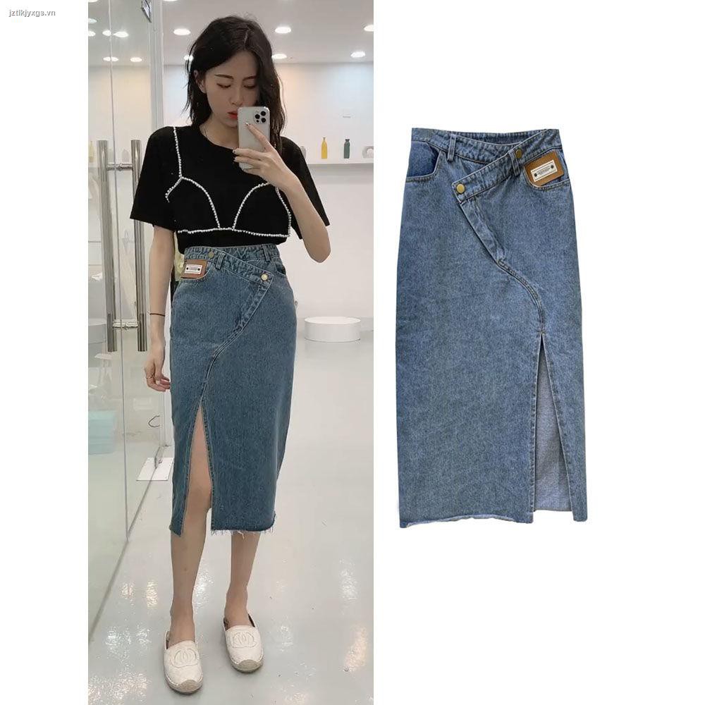 Chân Váy Jeans Chữ A Lưng Cao Thời Trang Cho Nữ