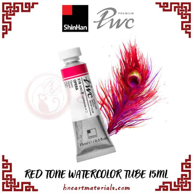 [Shinhan] Màu nước họa sĩ PWC tone đỏ-tím tuýp 15ml