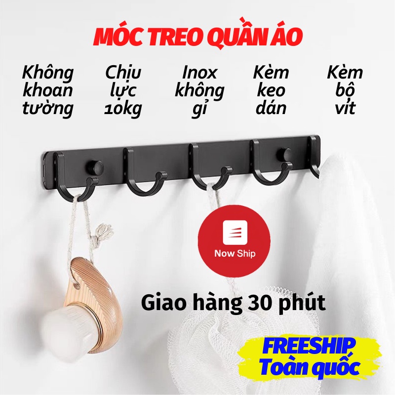 Móc Treo Tường Móc Treo Quần Áo Inox Gắn Tường Siêu Chắc KHO GIA DỤNG TRẦN PHÚ