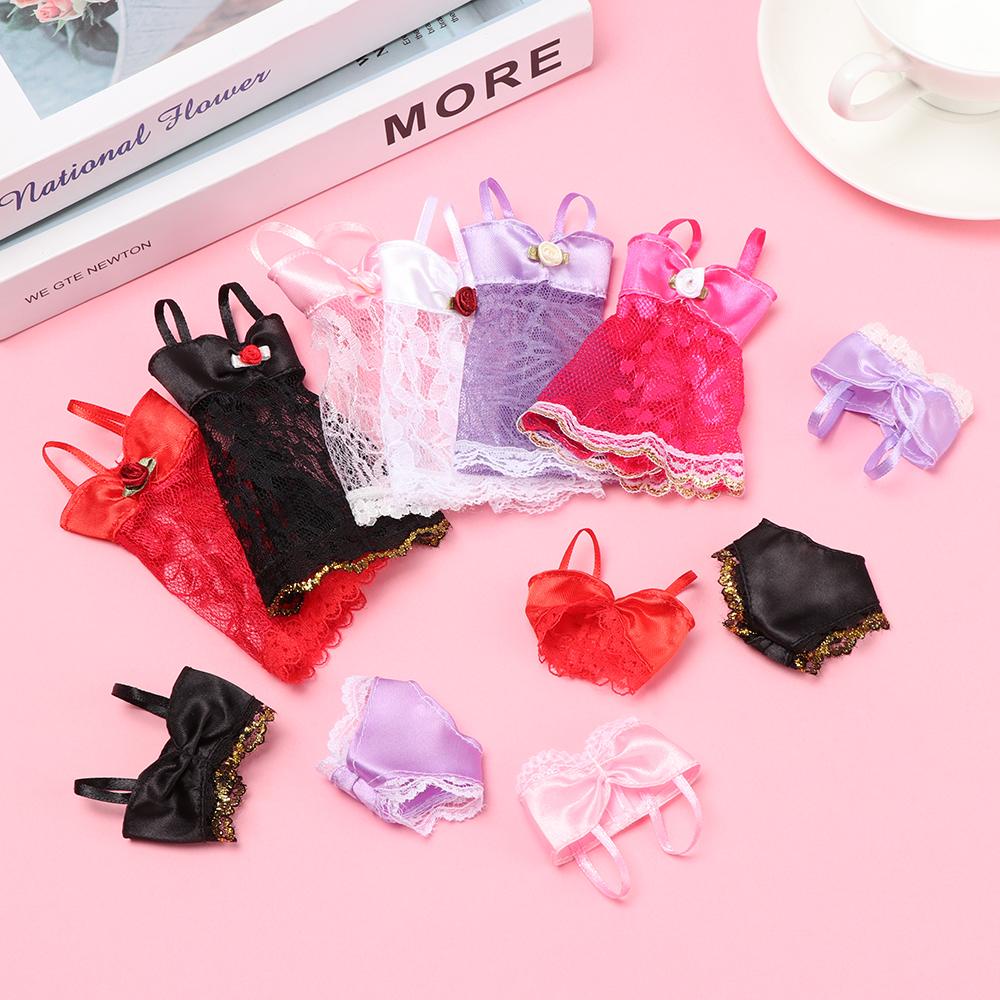 BEBETTERM Set 3 Đầm Đồ Chơi Búp Bê Nhiều Màu Đáng Yêu