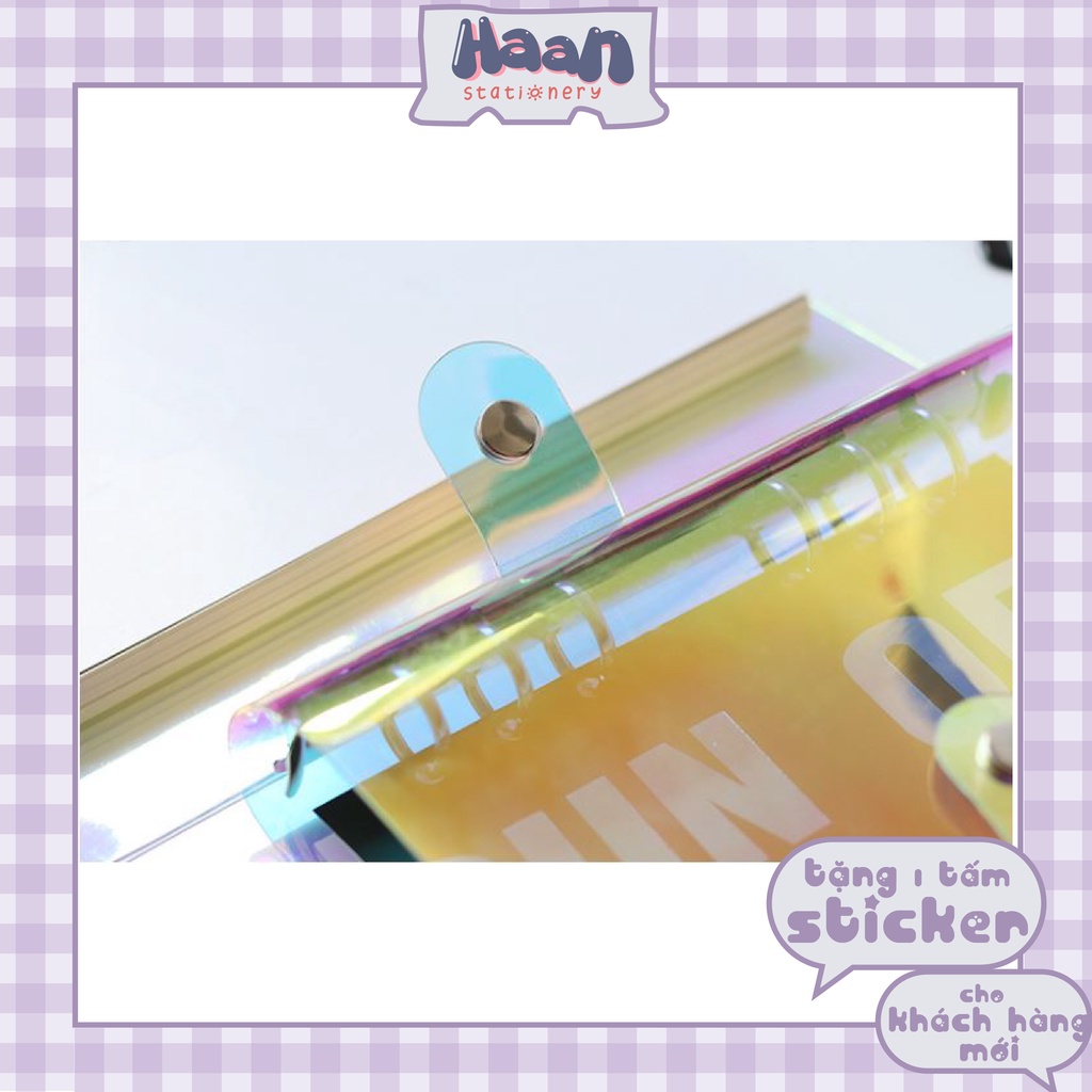 Binder / Bìa sổ còng màu HOLOGRAM siêu trendy🌈chất liệu nhựa dẻo PVC🌈 cỡ A5, A6 làm sổ planner, bullet journal