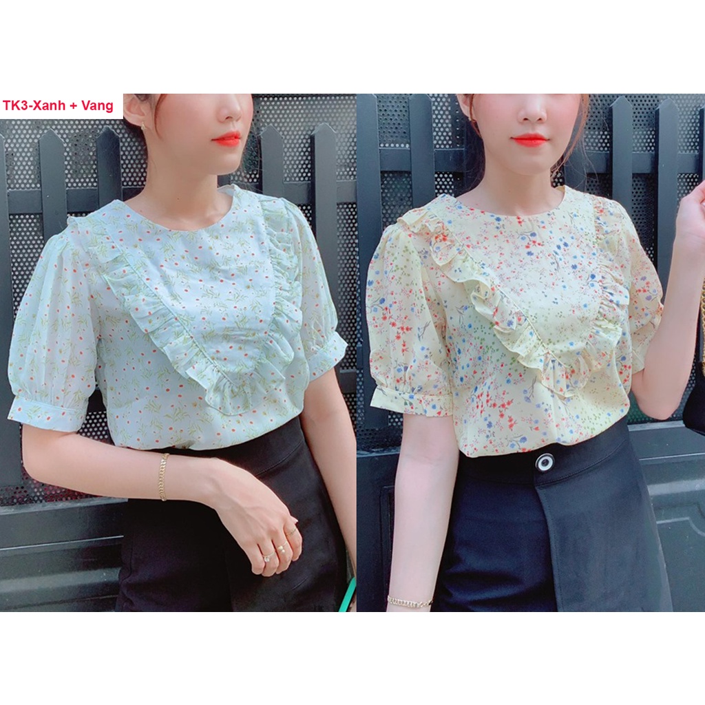 (XẢ HÀNG LẺ SIZE) ÁO HOA VIỀN BEO-TK3