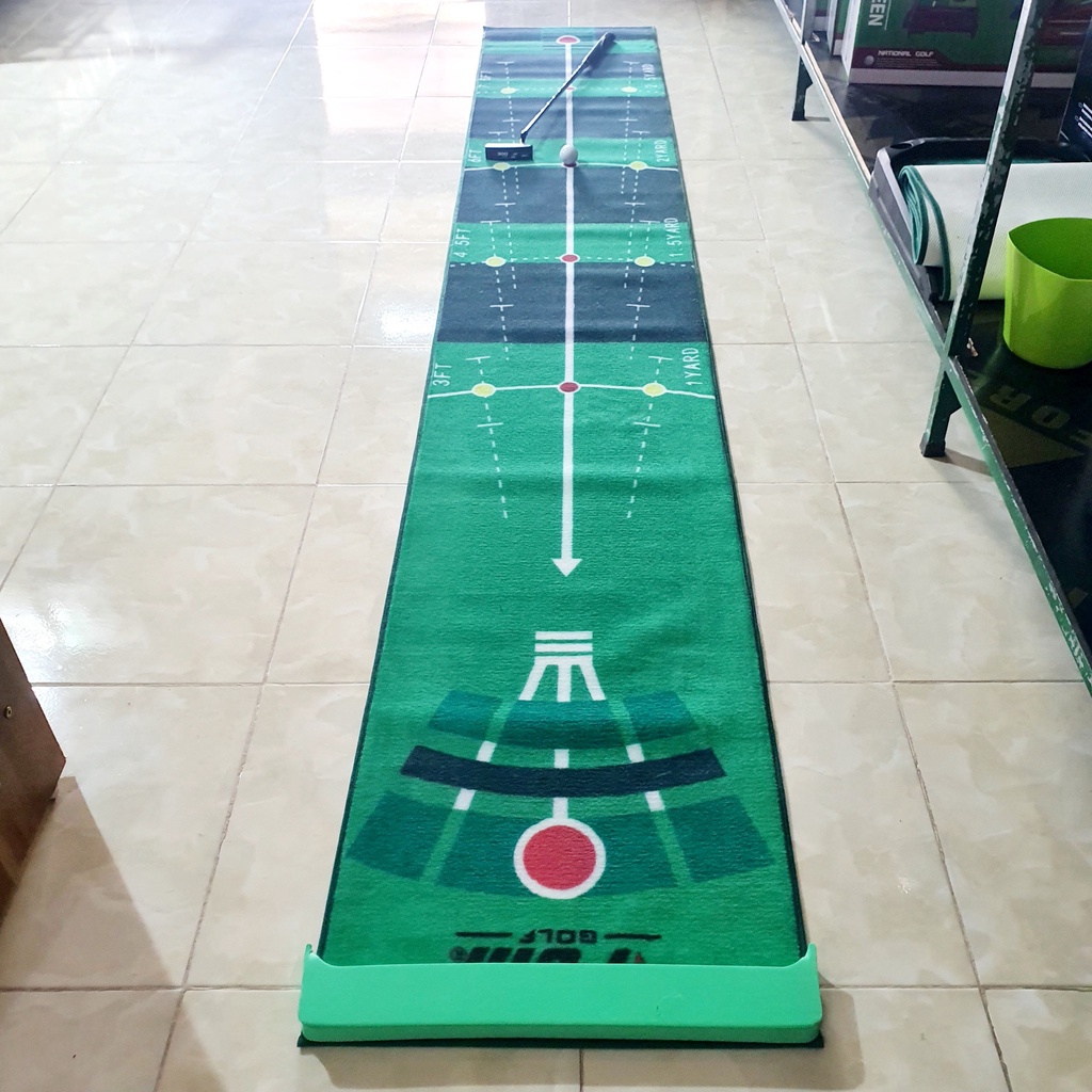 Thảm tập putting golf tại nhà PGM TL018: Kèm máy bắn trả bóng, có thanh chắn bóng, nỉ nhung cao cấp, chính hãng.