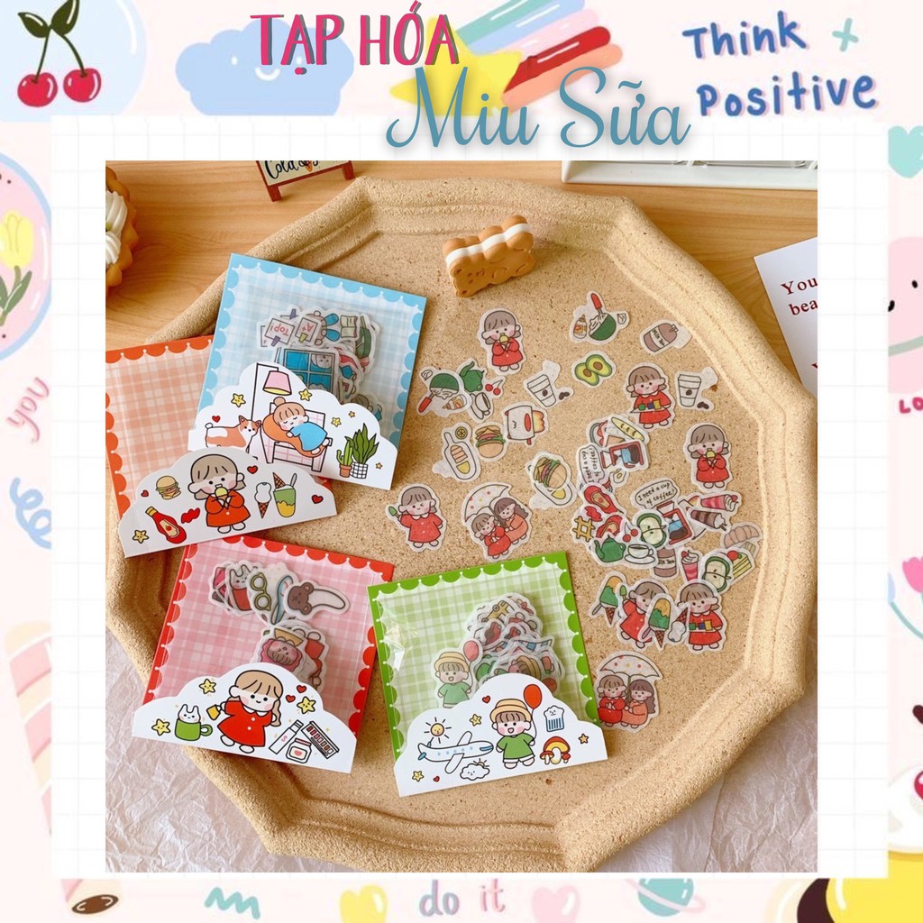 [Mã LIFE1003ALL giảm 10% đơn 50K] Gói 40 sticker hình bé gái dễ thương xịn sò - MiuSua