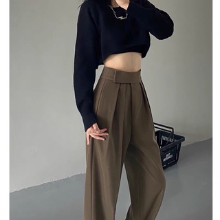 quần ống suông eo dán