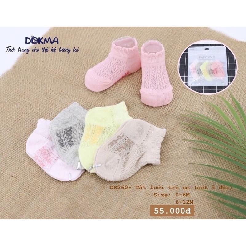 Set 5 đôi tất lưới Dokma cho bé
