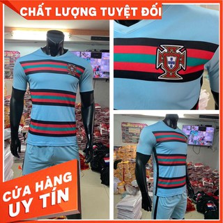 Bộ bóng đá trẻ em Bồ Đào Nha xanh ngọc 2020