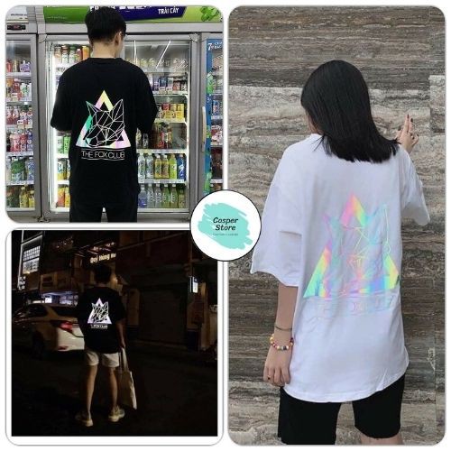Áo Phông Phản Quang Lưng FoxClub Unisex ⚡ Casper.Store | FREESHIP | ⚡ Thun tay lỡ dáng rộng thiết kế nổi bật