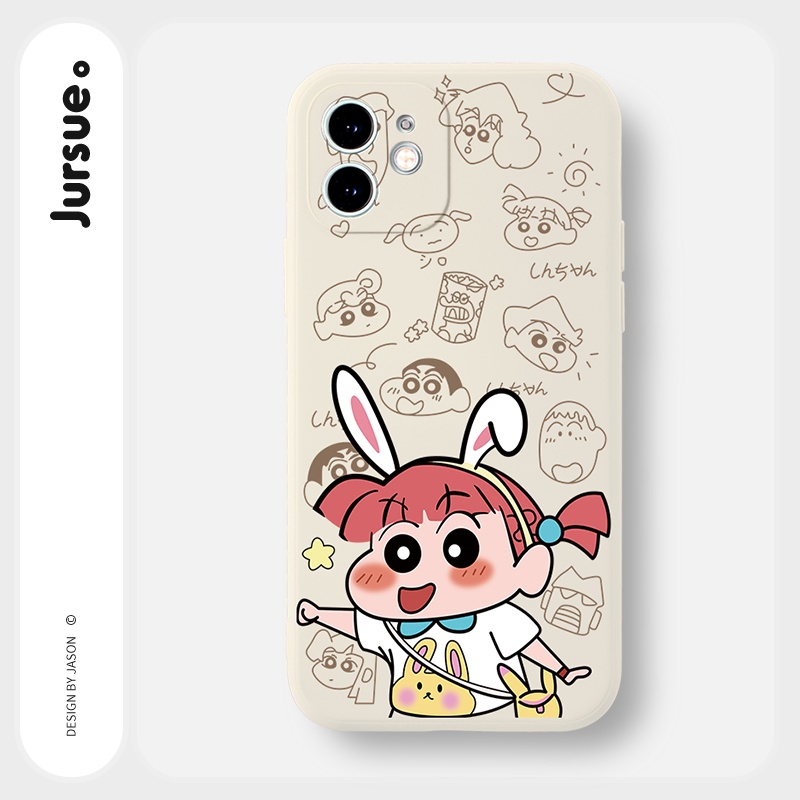 Ốp lưng JURSUE mềm hoạt hình cặp đôi dễ thương đẹp cho iPhone 13 12 11 Pro Max SE 2020 X XR XS ip 8 7 6 6S Plus kute Y16