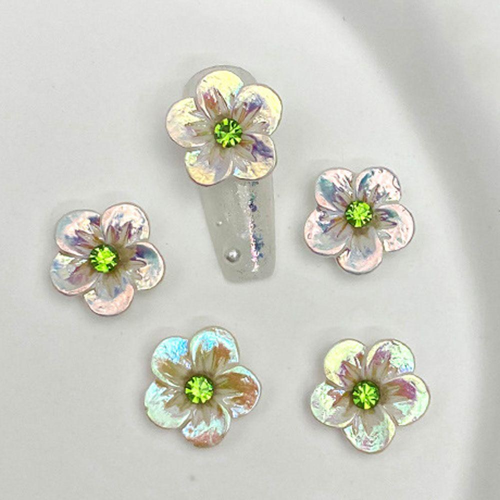 OCEANMAP Phụ Kiện Trang Trí Móng Nghệ Thuật Hình Hoa Năm Cánh 3D DIY