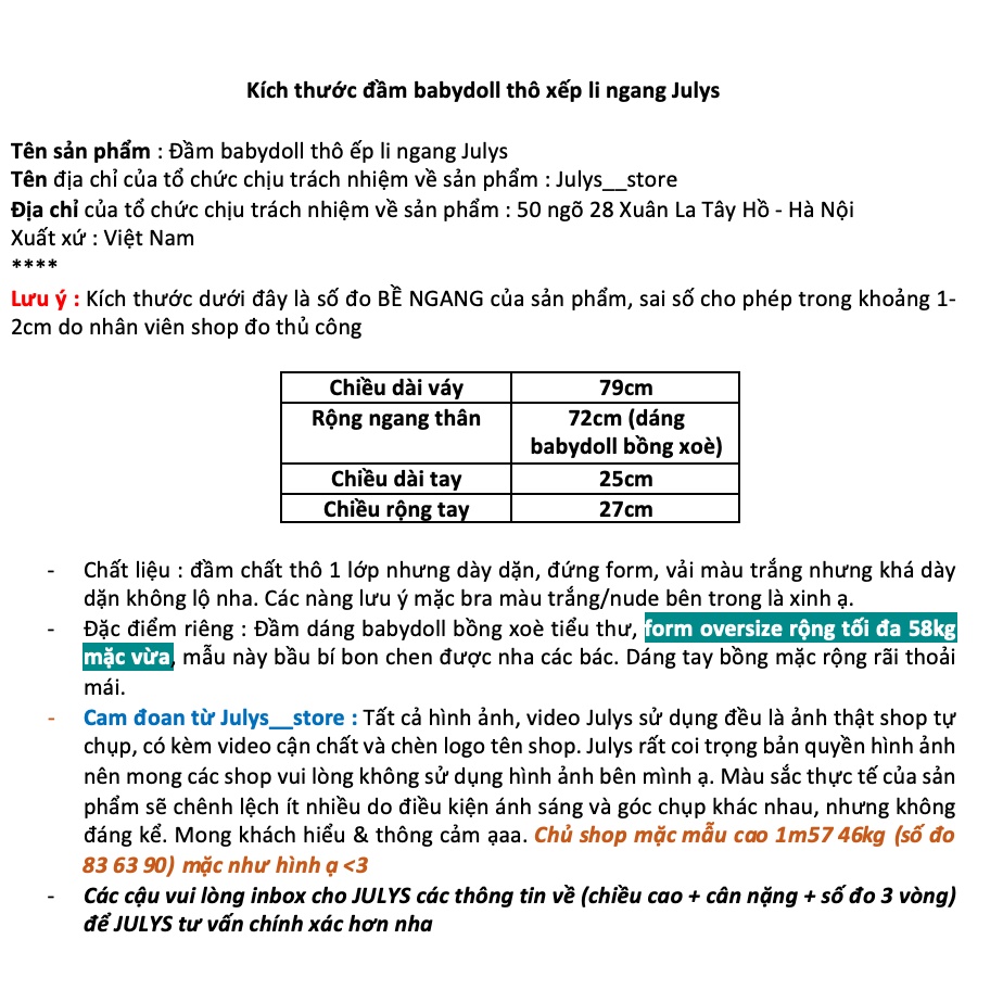 Áo váy babydoll thô xếp li ngang Julys (ảnh THẬT kèm video) | BigBuy360 - bigbuy360.vn