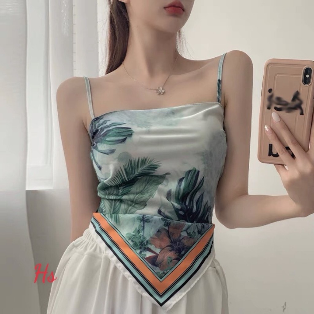 Áo yếm lụa thổ cẩm nữ hở lưng 2 dây đi biển có mút ngực dễ mặc thời trang hiện đại DUMISA AY01 | BigBuy360 - bigbuy360.vn