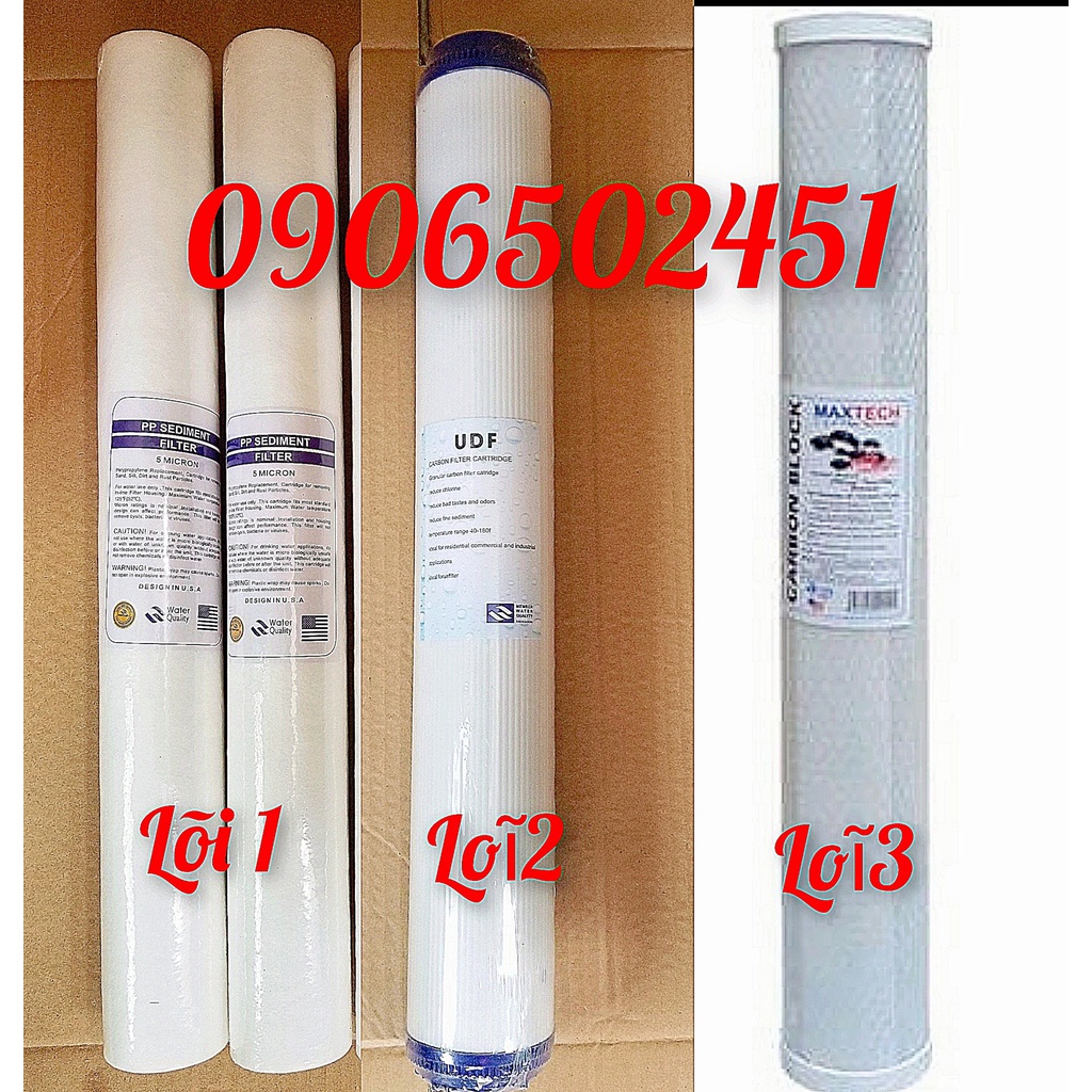 Bộ lọc nước sinh hoạt - bộ lọc thô đầu nguồn 2 cấp ly 20 inch chuẩn dùng cho gia đinh