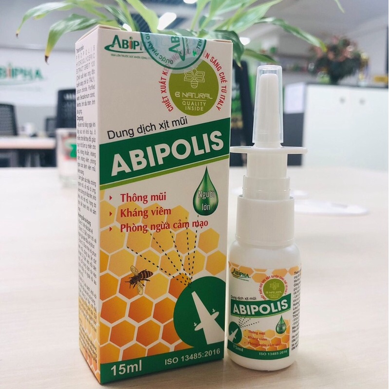 Dung dịch xịt mũi Abipolis 15ml keo ong (abipha) hỗ trợ: xoang, đường hô hấp trên, nghẹt mũi, sổ mũi, dị ứng...