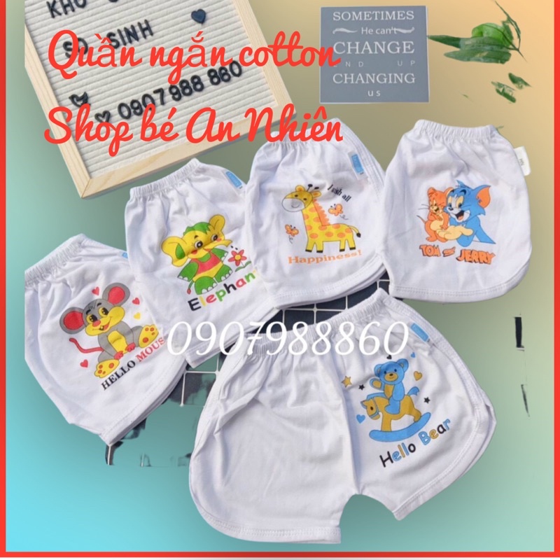 Quần ngắn cotton lai cua dạng thể thao cho bé 3-12kg