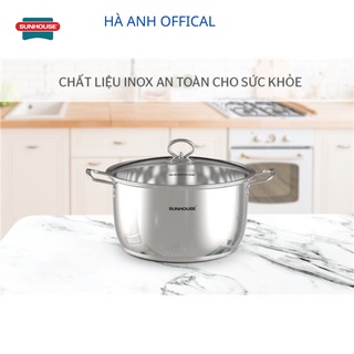 Nồi lẻ inox 5 đáy đáy từ sunhouse shg788-16-20-24cm