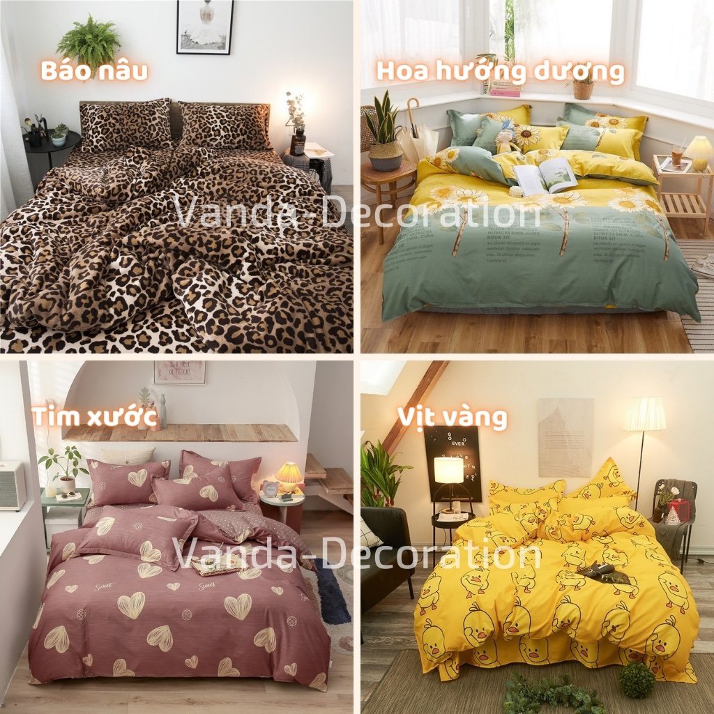 Bộ vỏ chăn ga gối VANDA Chất Cotton Poly nhiều họa tiết INBOX chọn mẫu | BigBuy360 - bigbuy360.vn