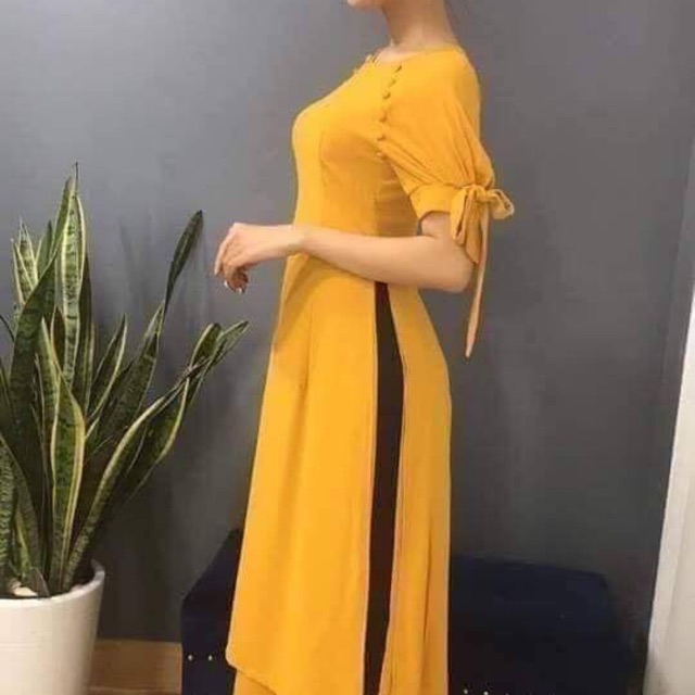 Áo dài cách tân 4 tà vải chifon kèm quần