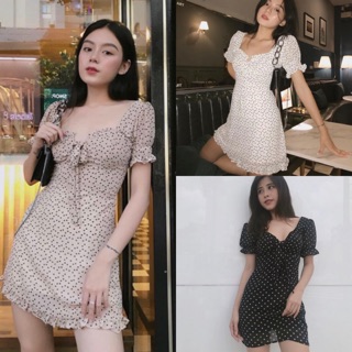 Đầm Heart Dress Hoạ Tiết Trái Tim Nhí Và Ngôi sao- đầm ôm eo chất voan lụa ở sau bo chun có lót trong(kèm ảnh trải sàn)