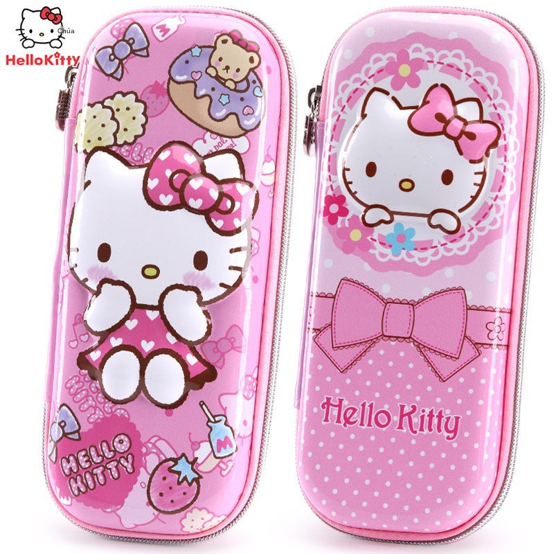 Hộp đựng bút chì cô gái Hello Kitty KT mèo cho học sinh tiểu và trung đa chức năng dễ thương miễn phí vận chuyển