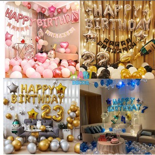Combo set trang trí sinh nhật happybirrthday cho người lớn nhiều mẫu đẹp, đủ phụ kiện TH03