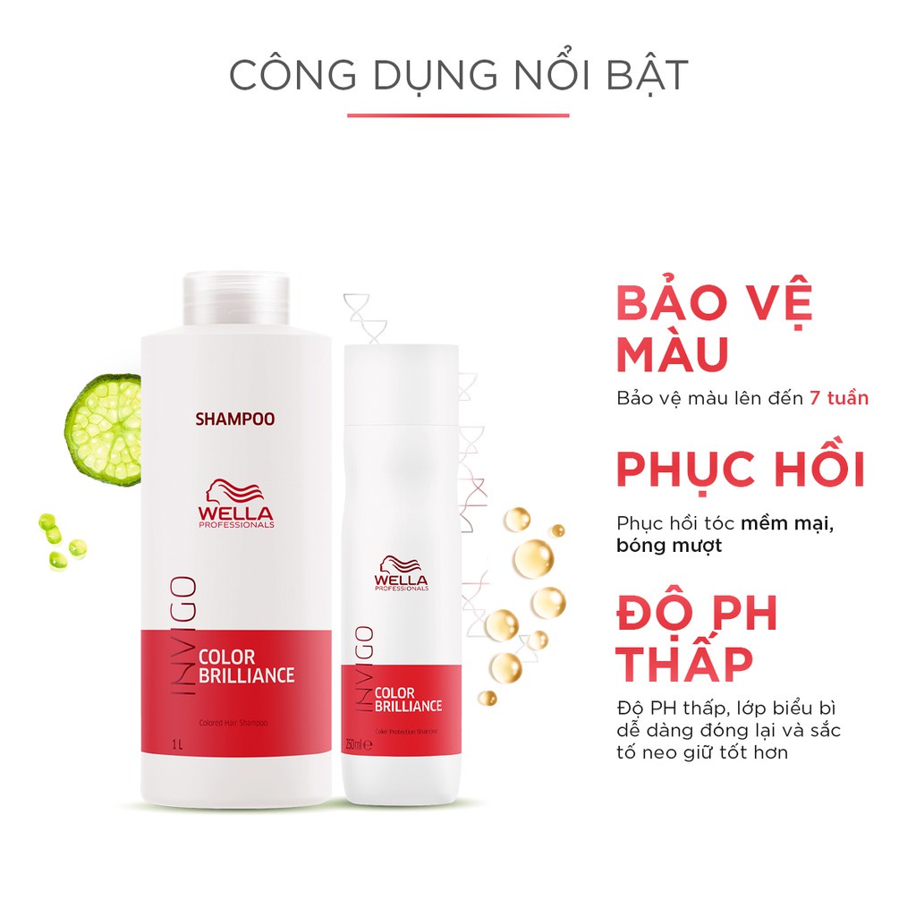 Combo Dầu Gội Wella Invigo Color Brilliance 250ml Và Dầu Hấp Wella Color Fresh Mask 150ml Bảo Vệ, Duy Trì Màu Tóc Nhuộm