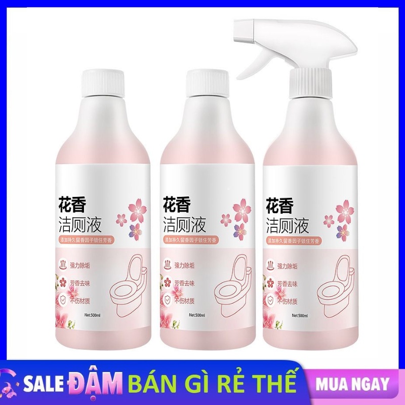 Chai xịt dạng bọt tẩy rửa nhà vệ sinh/ diệt khuẩn lưu hương hoa anh đào dịu dàng