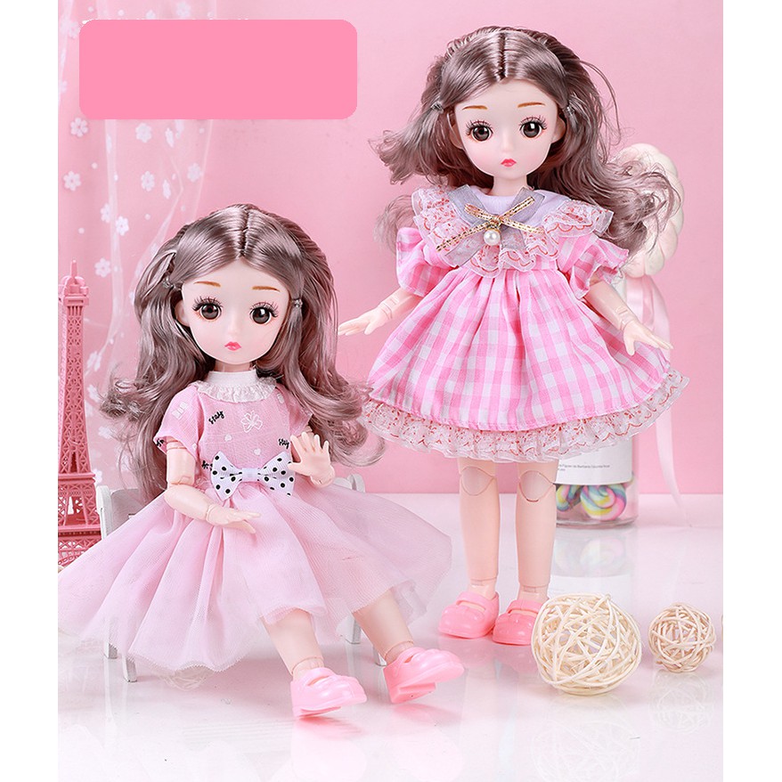 Búp bê Barbie Công chúa 3D Phát Nhạc 23 Khớp cao 30cm dễ thương cho bé