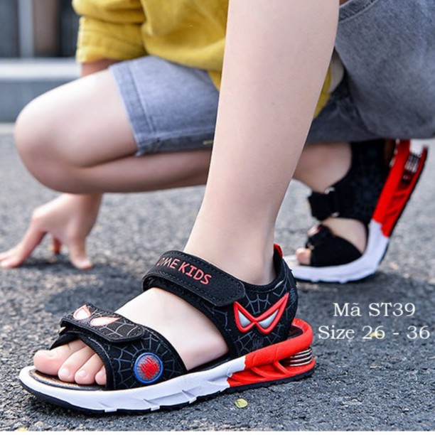 Dép siêu nhân sandal bé trai phong cách Hàn đế Lò xo thời trang full size 3 - 12 tuổi ST39 kèm ảnh thực tế