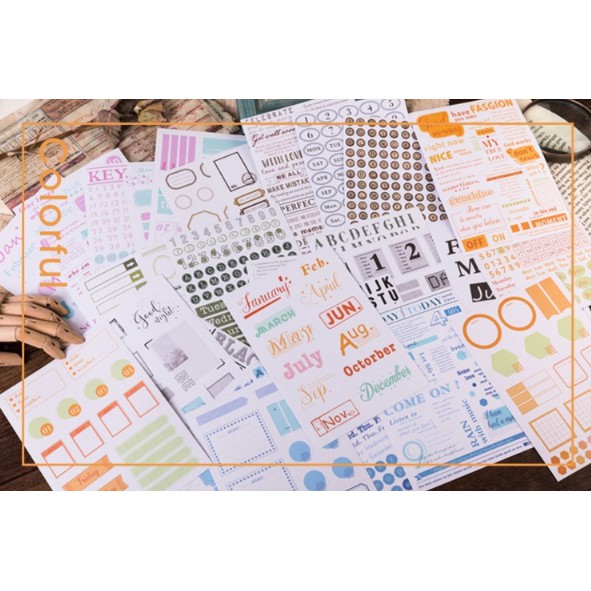 Sticker tiện ích trang trí scrapbook, sổ tay planner,.. ( 022 )