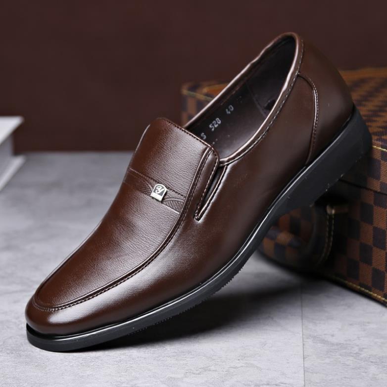 Giày Da YOZOH Màu Nâu Sang Trọng Cho Nam Size 38-44 WQ