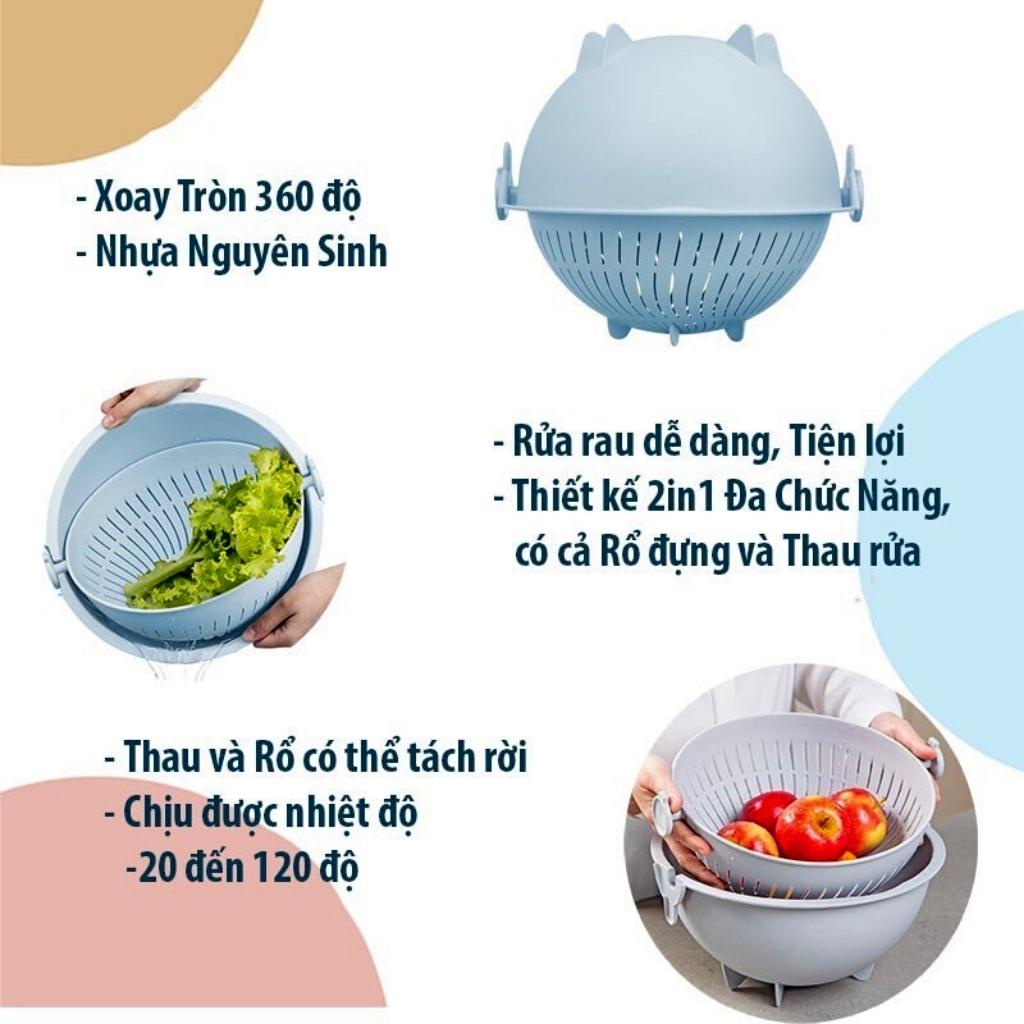 Bộ thau rổ xoay thông minh Inochi 28cm đa năng