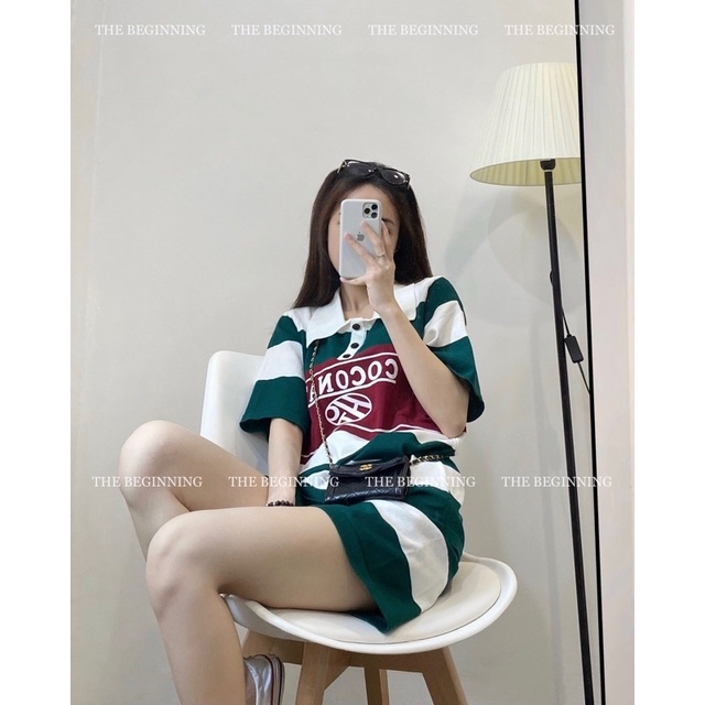 ( Ảnh thật ) Set bộ len sọc ngang hàng QCL1