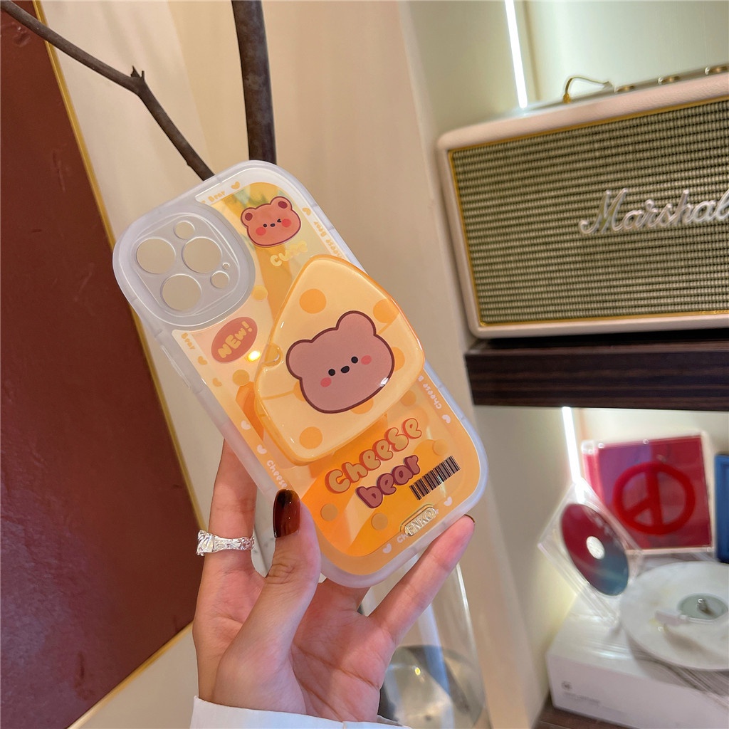 Ốp Điện Thoại tpu Mềm Màu Laser Có Giá Đỡ Hình Gấu Cho iPhone 14 Pro Max 13 Pro Max 13 Pro 12 Pro Max 12 11 Pro Max 11 Pro Max 11