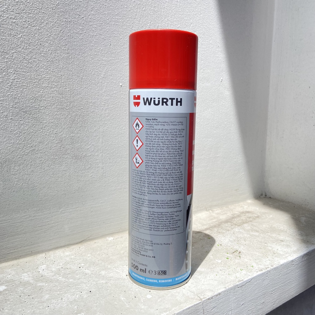 Vệ sinh Phanh tẩy rửa dầu nhớt Wurth
