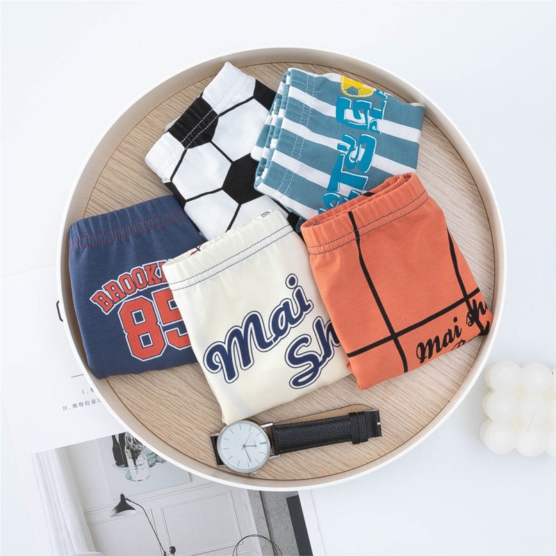 Bộ 5 QuầN LóT Boxer ThờI Trang Cho Bé Trai (3-12 TuổI)